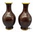 Brown Vintage Chinese Hollywood Regency Style Cloisonné Brass & Enamel Vases - Pair For Sale - Image 8 of 8