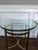 Brass Pair of Vintage LaBarge Style Brass & Glass End Tables | Neoclassical Hollywood Regency For Sale - Image 8 of 10