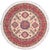 Textile Shabby Chic Tribal Kazak Ivory/Red Wool Round Rug- 4'9''x4'11'' For Sale - Image 7 of 7