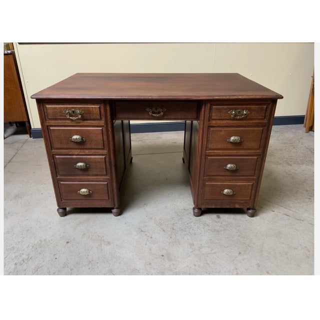 Antique Art Nouveau Freestanding Desk, 1915 For Sale - Image 12 of 12
