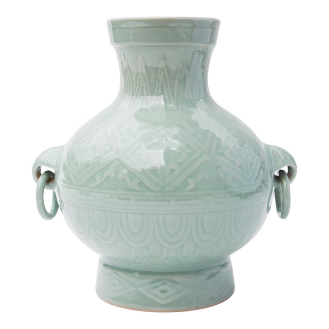 1960's Chinese Porcelain Vase in Celadon Glaze For Sale