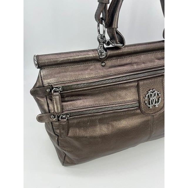 Mid 20th Century Roberto Cavali Metallic Bronze Leather Diva Bag For Sale - Image 11 of 11