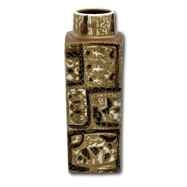 Sienna Vintage Mid Century Royal Copenhagen Denmark Nils Thorsson Baca Design Ceramic Vase - 11 Inches Tall For Sale - Image 8 of 12