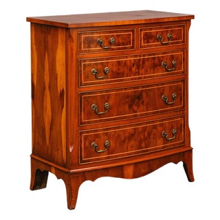 English Chest of Drawers in Yew, Late 20th Century For Sale