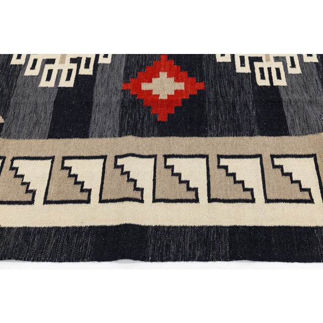 2020s Modern Navajo Style Hand-Knotted Wool Area Rug - Southwest Geometric Accent For Sale - Image 5 of 12