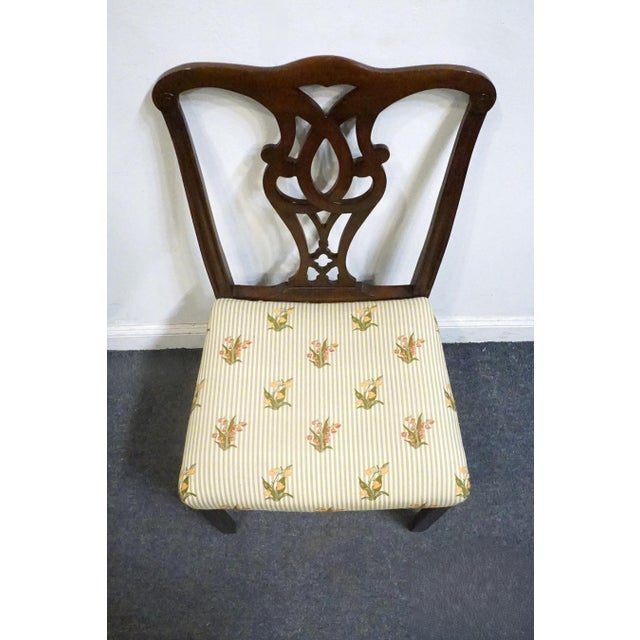 Brown High End Solid Mahogany Traditional Chippendale Style Dining Side Chair For Sale - Image 8 of 9