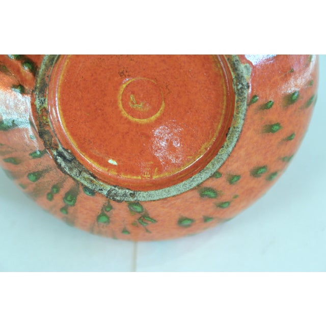 Art Deco 1930s Awaji Pottery Atomic Chrome Orange Art Deco Vase For Sale - Image 3 of 7
