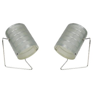 Mid-Century Nickel-Plated Tables Lamps, 1960s, Set of 2 For Sale