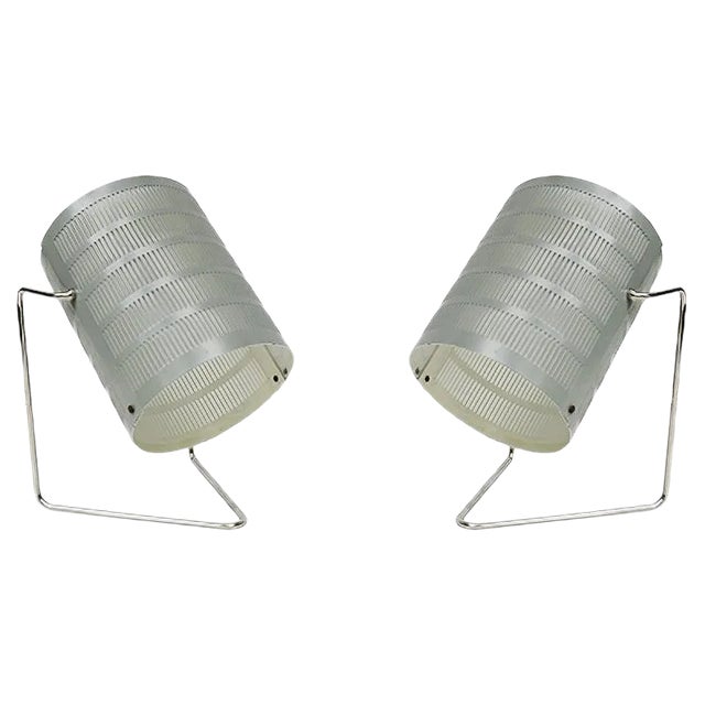 Mid-Century Nickel-Plated Tables Lamps, 1960s, Set of 2 For Sale
