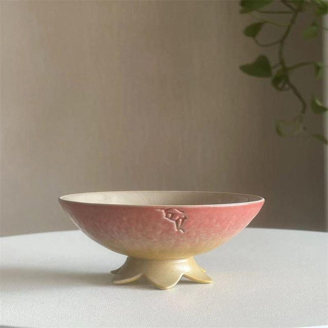 Arts & Crafts Handmade Petal-Shaped Gradient Glaze Teacup For Sale - Image 3 of 4