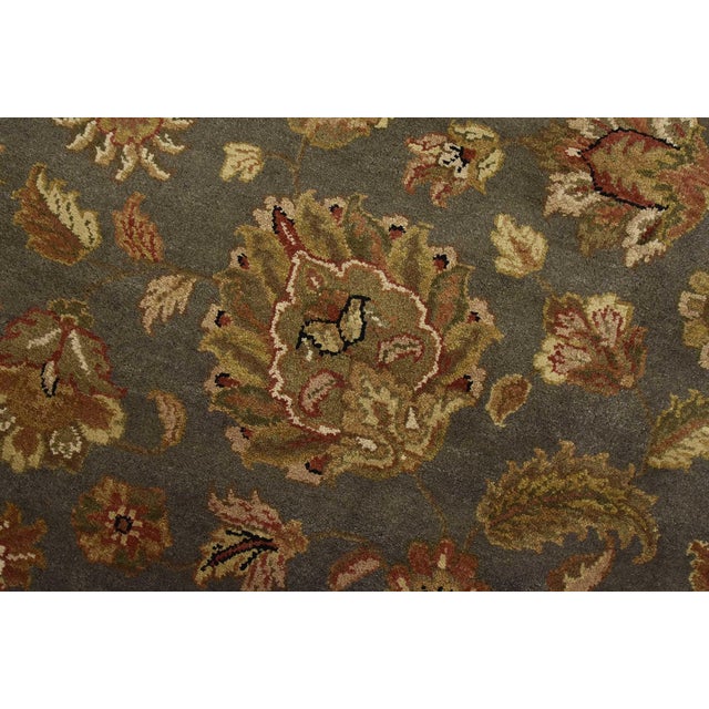 Agra Rug 9’1” X 11’9” Gray Wool Traditional Hand-Knotted Oriental Carpet For Sale - Image 4 of 14