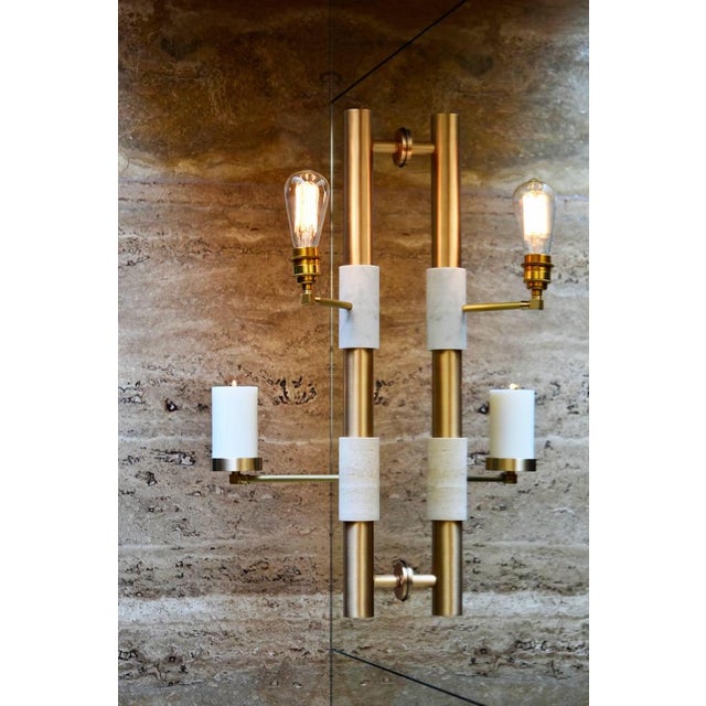 Amaterasu Wall Lamp in Bronze with Brass and Marble by Marine Breynaert For Sale - Image 4 of 6