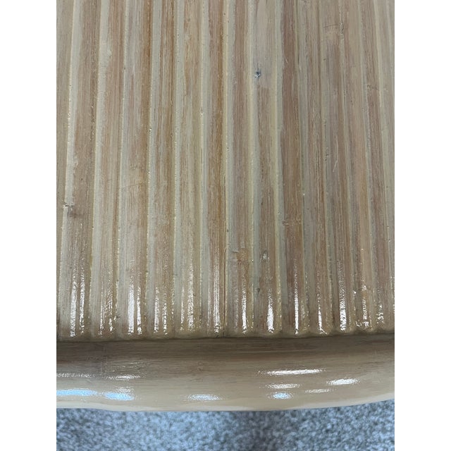 Vintage Coastal Bamboo Reed Coffee Table Modern Scroll Shaped For Sale - Image 11 of 11
