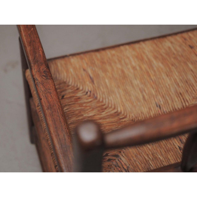 Brutalist Wood and Straw Armchair, France, 1950 For Sale - Image 12 of 18
