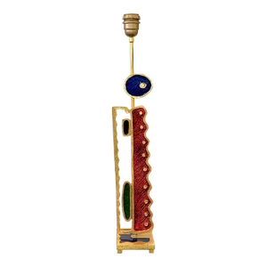 L. Boye Gilt Metal and Enamel Lamp for Fondica France 2004