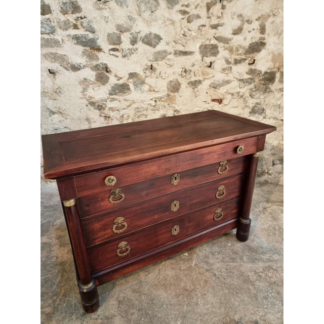 Antique French Empire Chest of Drawers in Mahogany For Sale - Image 13 of 18