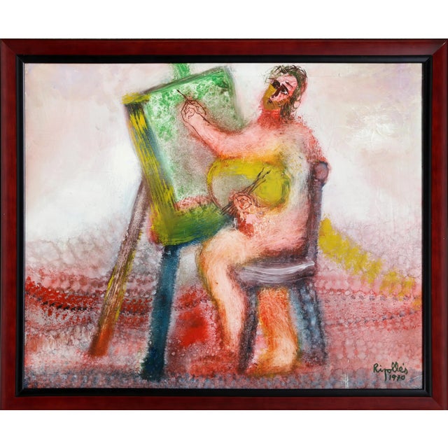 1970s Juan García Ripollés, the Artist Iii, Painting For Sale - Image 5 of 5