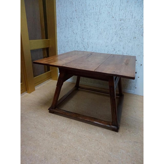 This beautiful large, almost square bankers table or merchants table can be perfectly used as a dining table or a front...