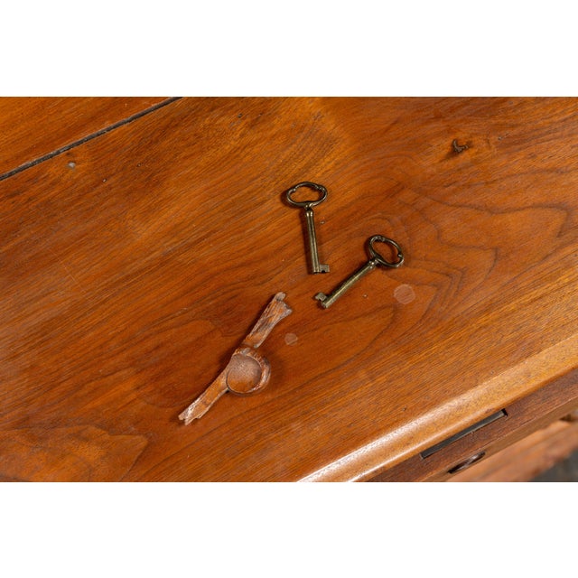 Wood Antique Carved Wooden Lowboy Storage Cabinet For Sale - Image 7 of 10