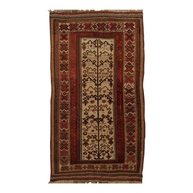 Afghan Transitional Red and Beige Wool Kilim Rug For Sale