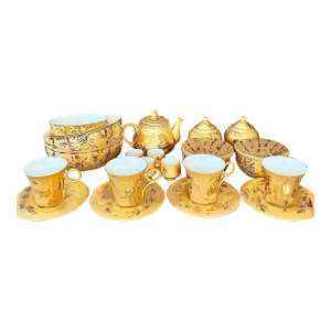 Vintage Gold Lion Gilt Porcelain Tea Service (28 Pieces)