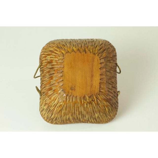 Mid-Century Handmade Maple and Brass Fruit Basket, Italy, 1950s For Sale - Image 4 of 6