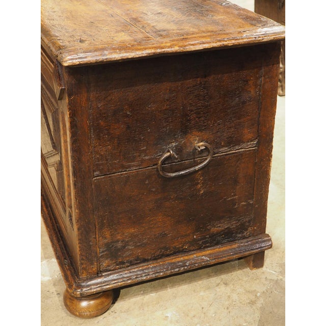 18th Century Elegant Antique Oak Lozenge Paneled Trunk From France, 18th Century For Sale - Image 5 of 18