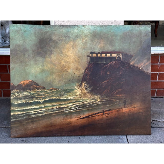 19th Century Antique Oil Painting of the Cliff House San Francisco by William Weaver Armstrong (American 1862-1906) For Sale - Image 5 of 5