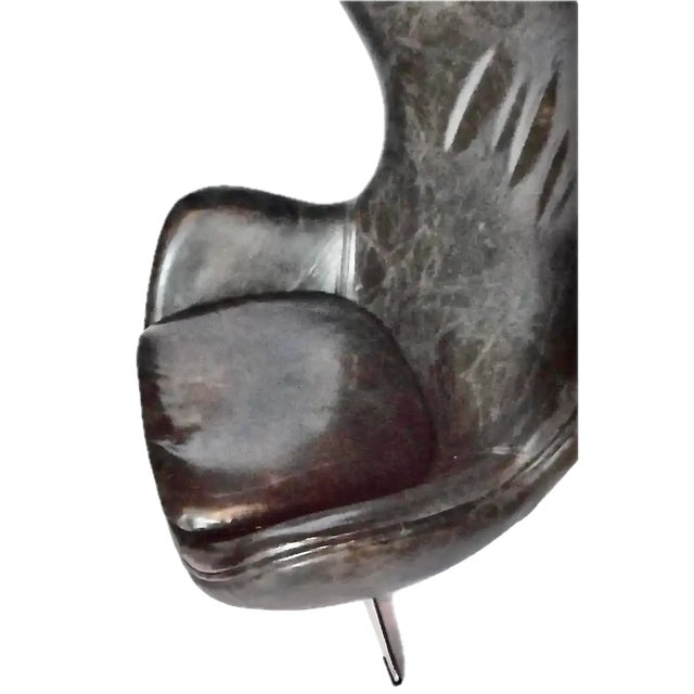 Metal Vintage Mid-Century Modern Leather Chair For Sale - Image 7 of 8