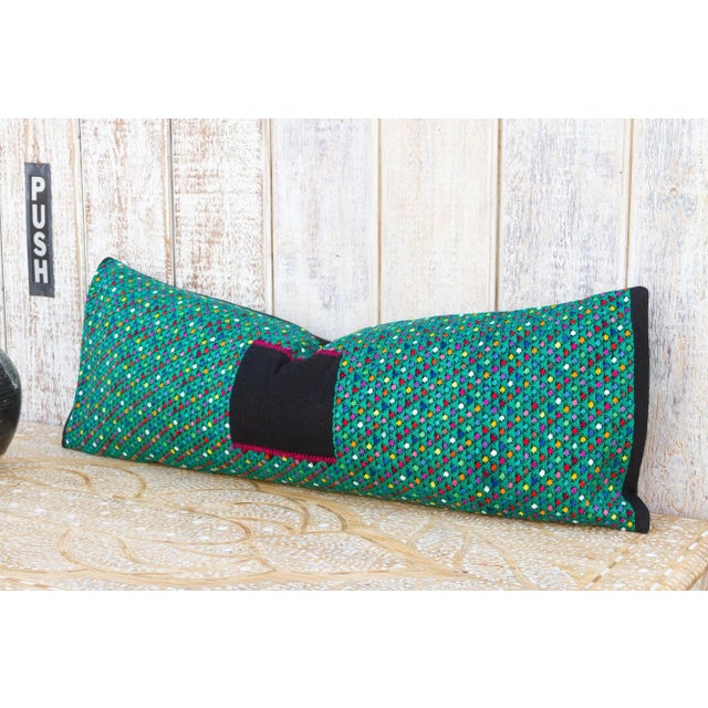 Traditional Long Vintage Mayan Brocade Xpiayoc Pillow For Sale - Image 3 of 8