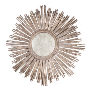 Matthew Izzo Home Margeaux Silver Leaf Wall Mirror For Sale