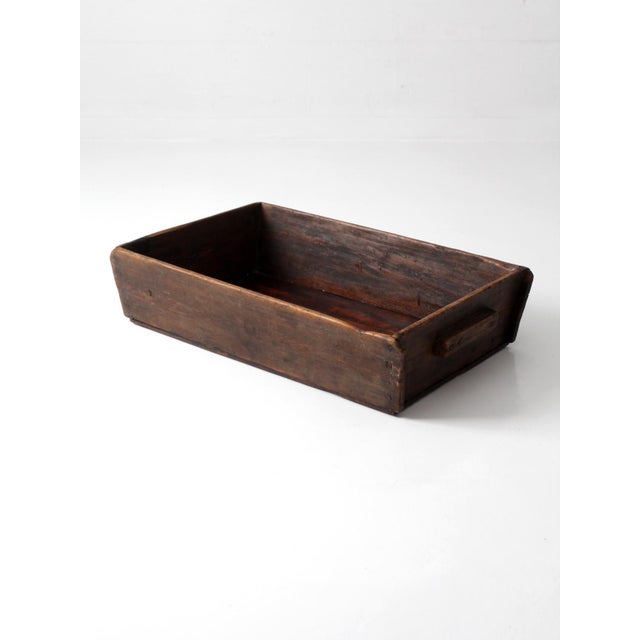 Farmhouse Antique Primitive Wood Dough Tray For Sale - Image 3 of 18