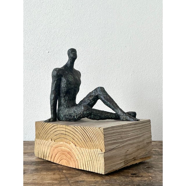 Mid-Century Modern Vintage Patinated Metal Sculpture After Giacometti For Sale - Image 3 of 12