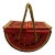 Vintage Watermelon Wicker Picnic Basket For Sale