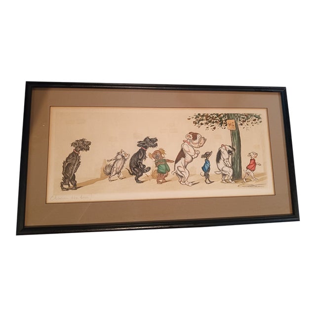 1940s Dirty Dogs of Pairs Boris O'Klein Chacun Son Tour Signed Print - Signed For Sale