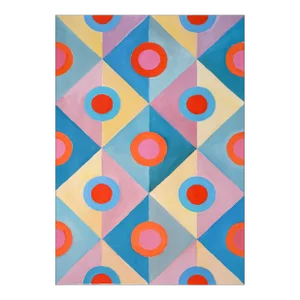 2022 "Art Deco Pastel Mirrors" Acrylic Painting on Watercolor Paper by Natalia Roman
