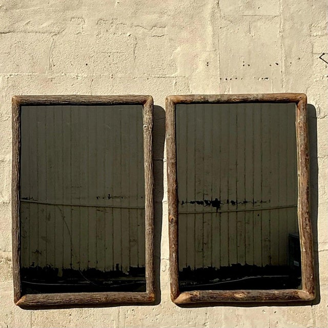 Vintage Rustic Branch Mirror - A Pair For Sale - Image 10 of 10