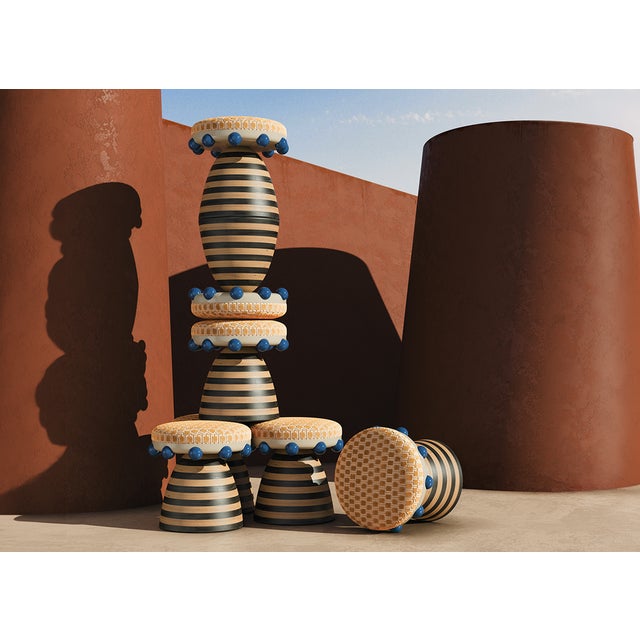 Blue Krom Mea Stool by Malabar For Sale - Image 8 of 10