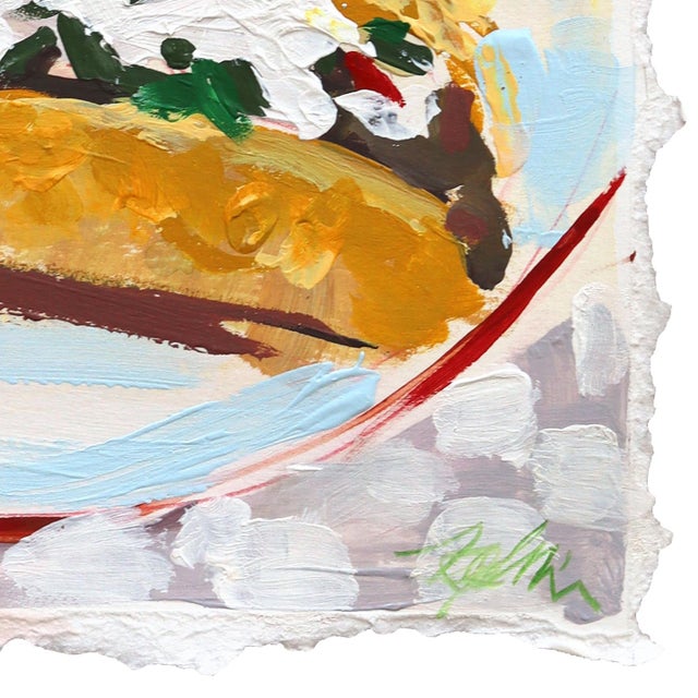 Taco Time - Original Gold Multicolor Food Pop Art Mixed Media Work on Paper by Kellie Newsome For Sale In Los Angeles - Image 6 of 7