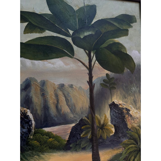 1990s Original Oil Painting on Canvas, Tropical Theme Framed For Sale In Boston - Image 6 of 6