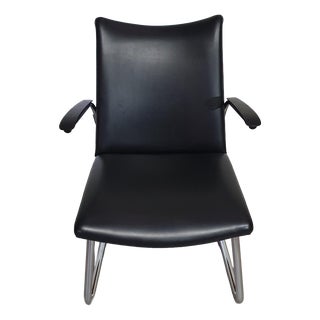 Vintage Dutch Model 4014 Armchair with Vinyl Upholstery from De Wit For Sale