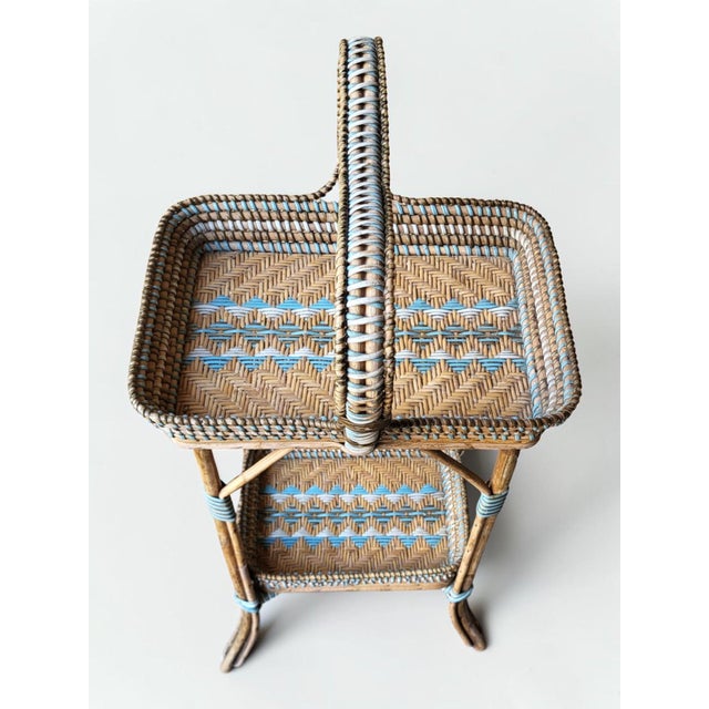 Napoleon III Rattan Serving Bar Cart, 1890s For Sale - Image 5 of 8