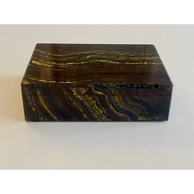 Handcrafted Box in Tiger Iron, Italy, 1950s For Sale - Image 7 of 15