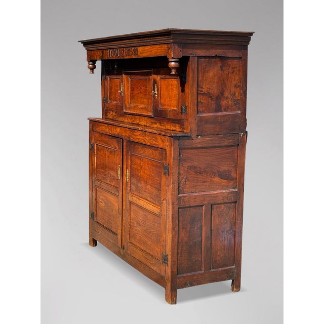 Antique English Elm Court Cabinet, 1757 For Sale - Image 3 of 10