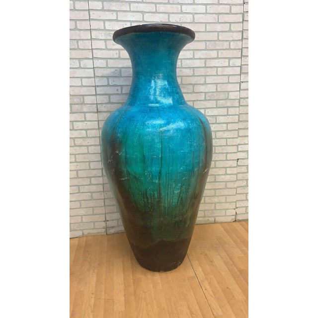 Vintage Teal Floor Vase Chairish
