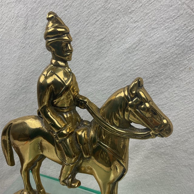 Antique Victorian Brass Soldier on Horseback Doorstop. Fantastic detail on this soldier and horse. This has a English...