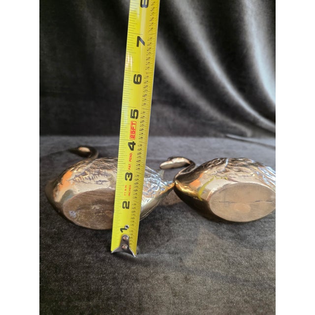 Mid-Century Modern Brass Swan Figures For Sale - Image 10 of 10