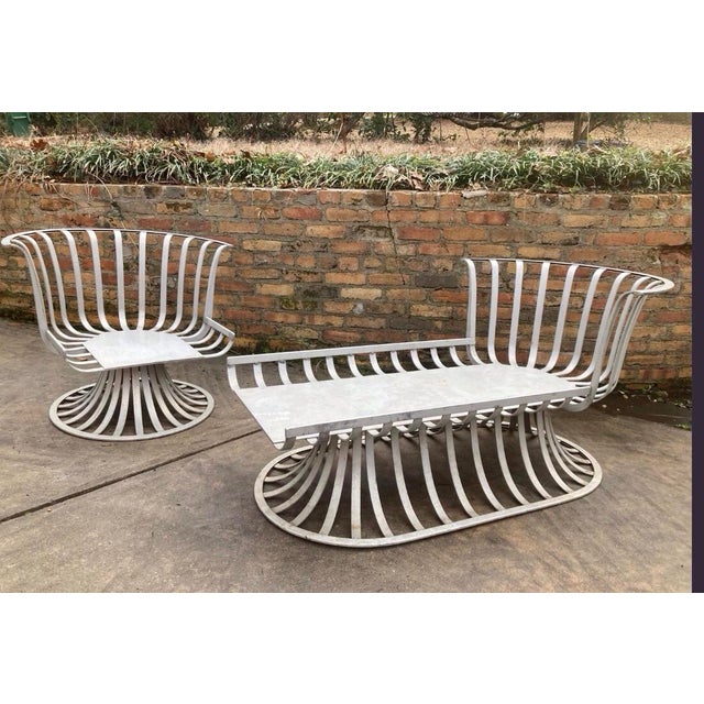 Mid-Century Modern Mid 20th Century Woodard Patio Chaise and Lounge Chair, Attributed to Herbert Saiger - Set of 2 For Sale - Image 3 of 12