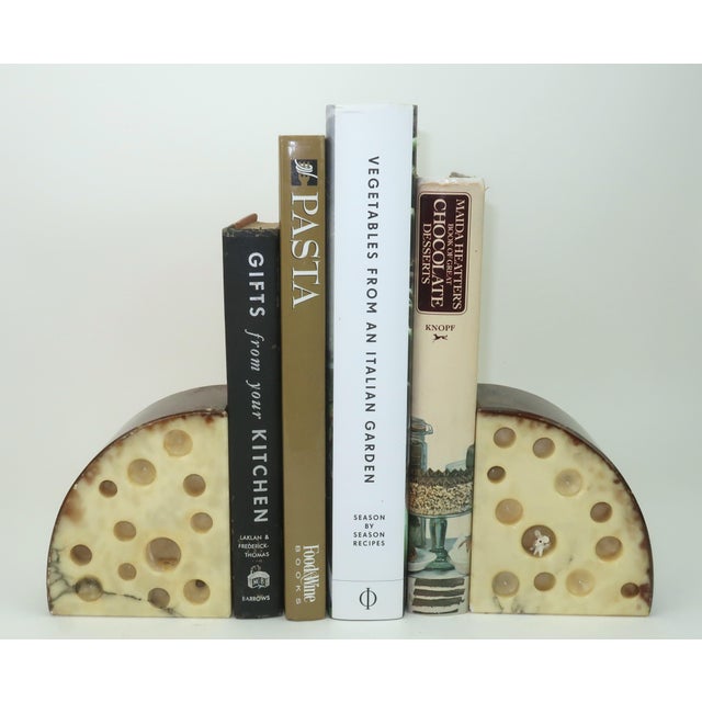 Vintage Italian Alabaster Marble Cheese Bookends For Sale - Image 13 of 13