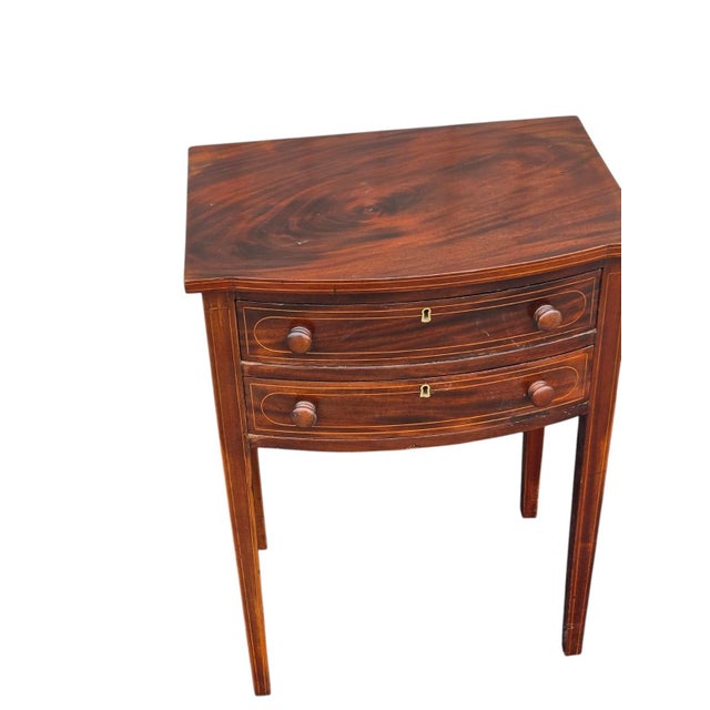 Brown 19th Century English Mahogany Sheraton Stencil Night Stand/Bedside Cabinet. For Sale - Image 8 of 9